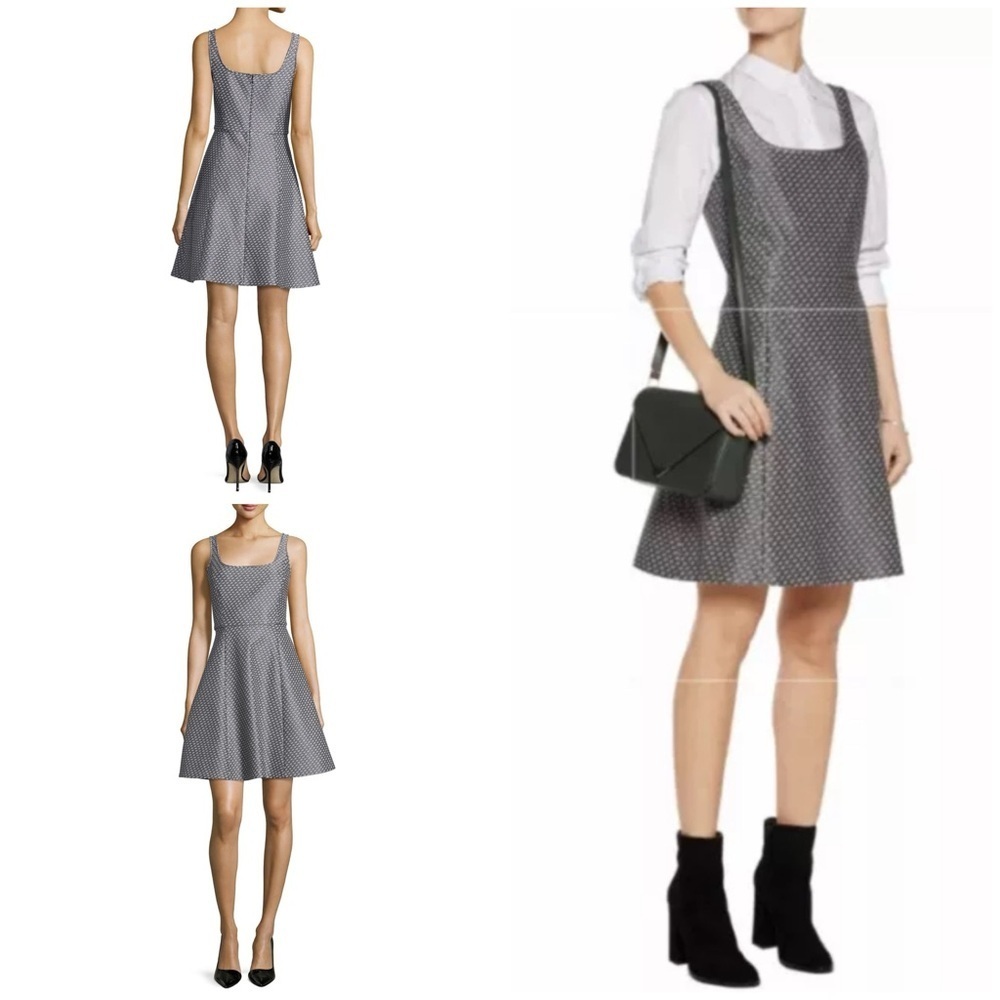 Theory Grey Trekana Circuit Knit Stretch Jacquard Business Casual Sheath Dress